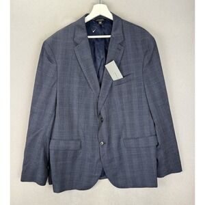 Banana Republic Men's Sz 48R Blue Plaid Slim Sport Coat Marzotto Wool Blazer NWT